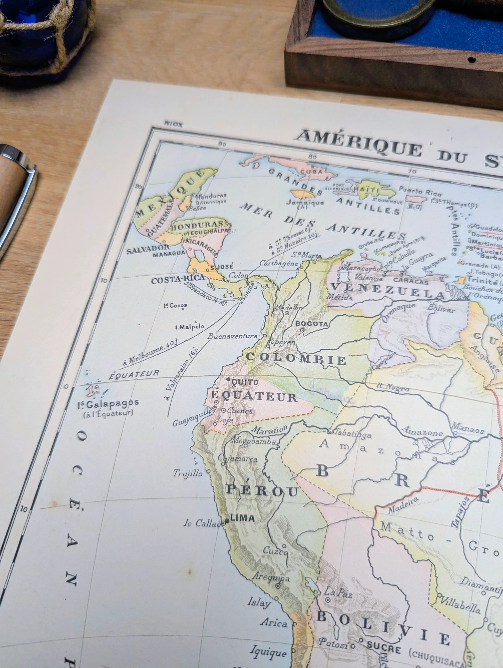 In 1900 gedrukte kaart van Zuid-Amerika. – photo 8